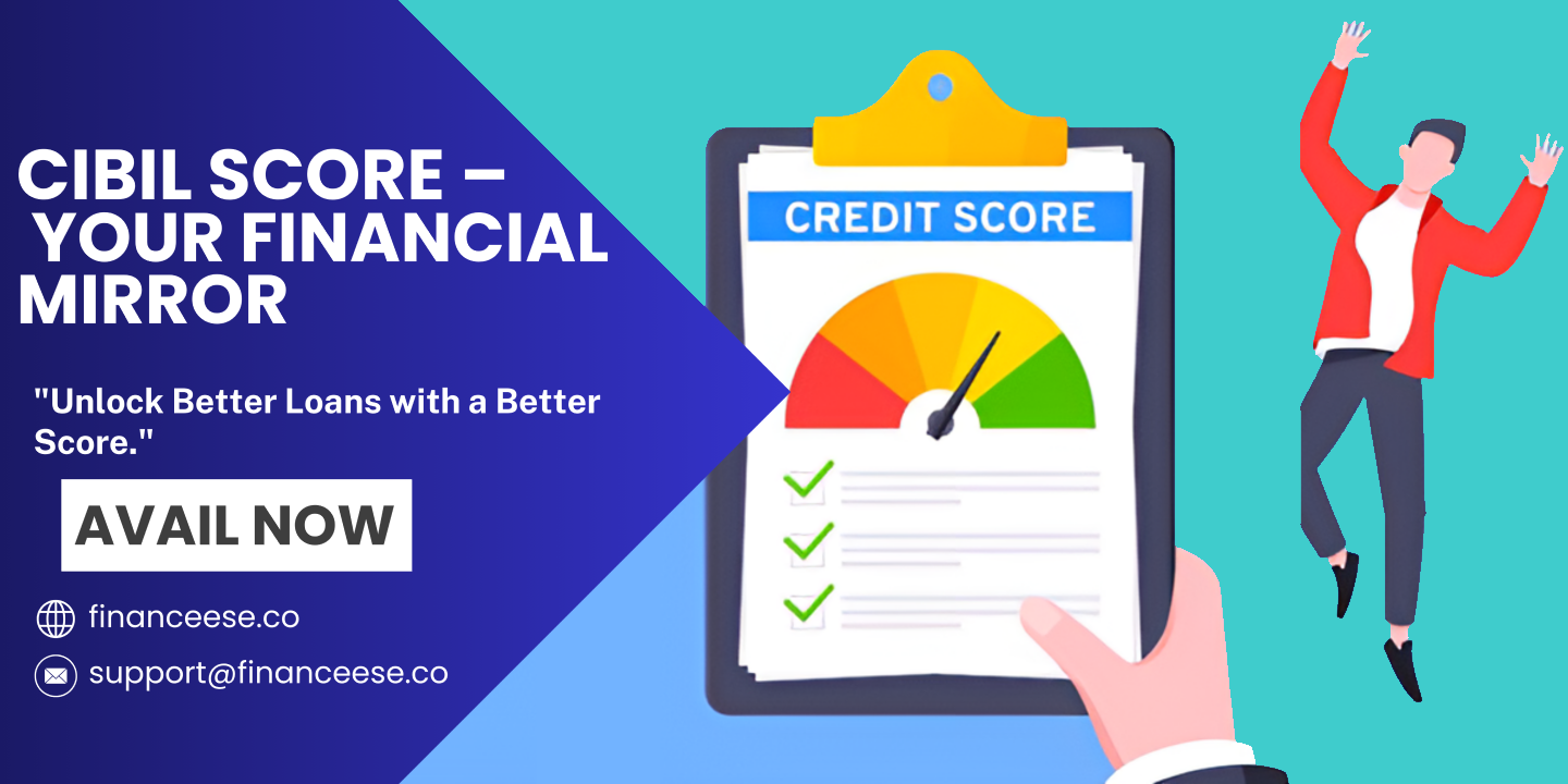 "A graph showing improved credit score metrics with a smiling individual holding loan documents"